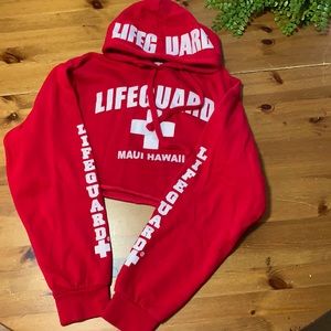 Lifeguard Maui Hawaii crop top hoodie